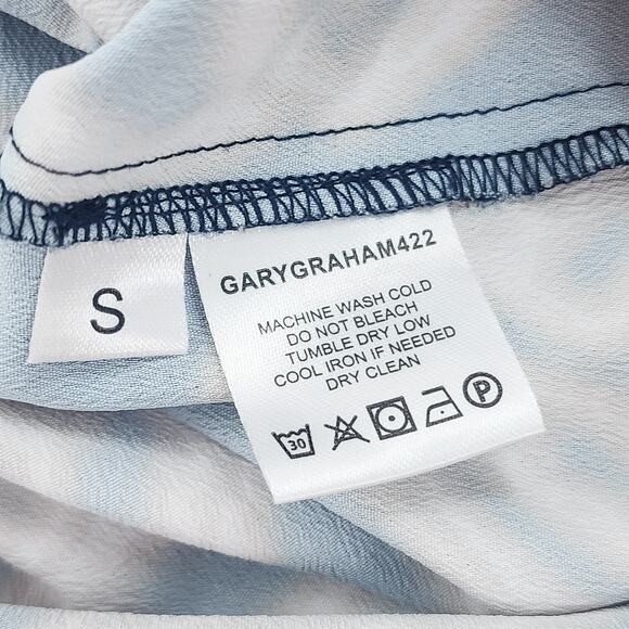 Gary Graham 422 Cocoon Top Short Sleeves Blouse Scoop Neck Black Floral Small - Picture 8 of 9